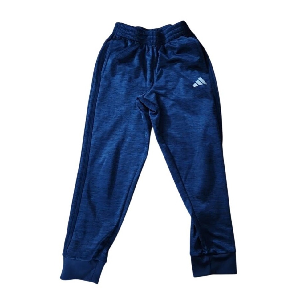 Adidas Boys Blue Space Dye Joggers Regular Fit Track Pants Size M 10/12 159